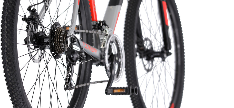 Rucanor Lux 27.5 Inch 46 cm Heren 21V Mechanische schijfrem Zilver Rood