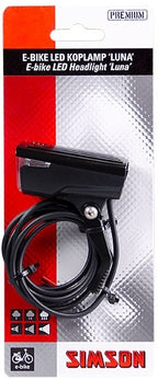 koplamp Luna e-bike led 6 cm voorvork 25 lux zwart