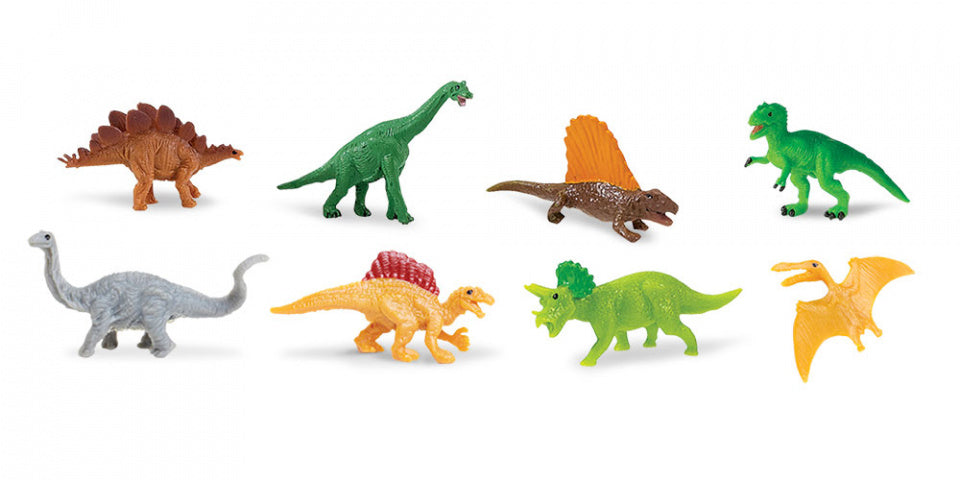 mini-figuren Good Luck dino 2 cm rubber 8 stuks