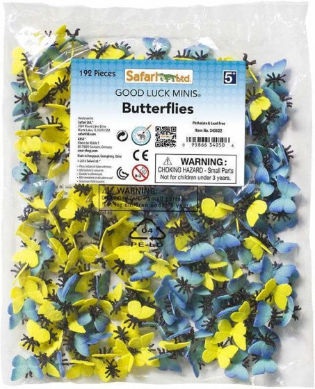 speelset Good Luck Minis vlinders 2,5 cm blauw/geel 192-delig