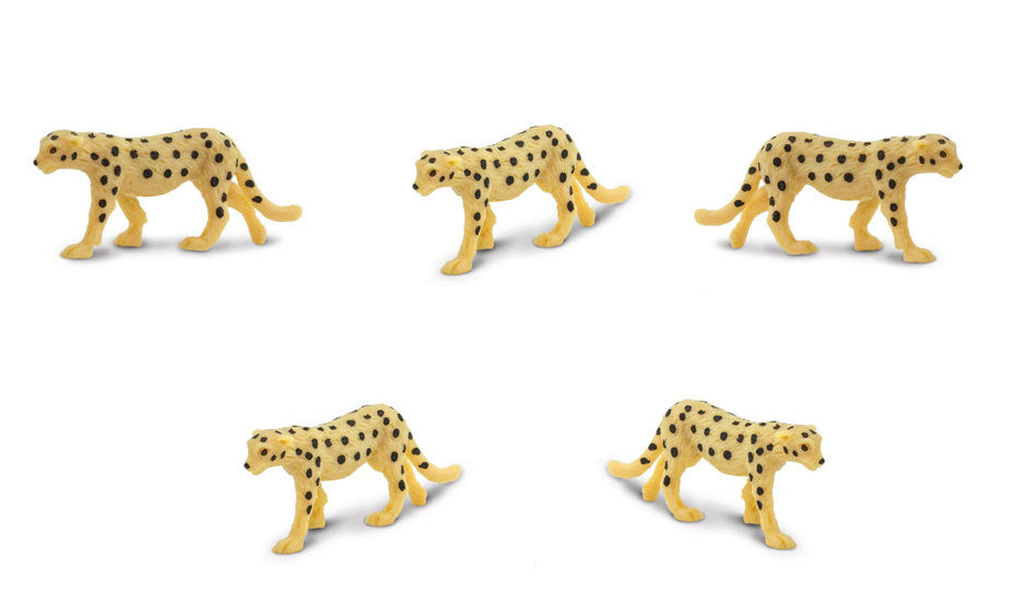 Safari Cheeta's speelset 2,5 cm geel 192-delig