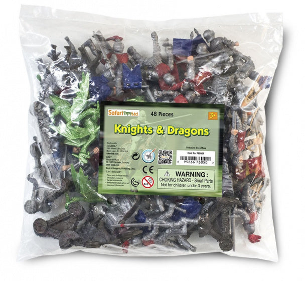 speelset ridders & draken junior 4-7,5 cm 48 stuks