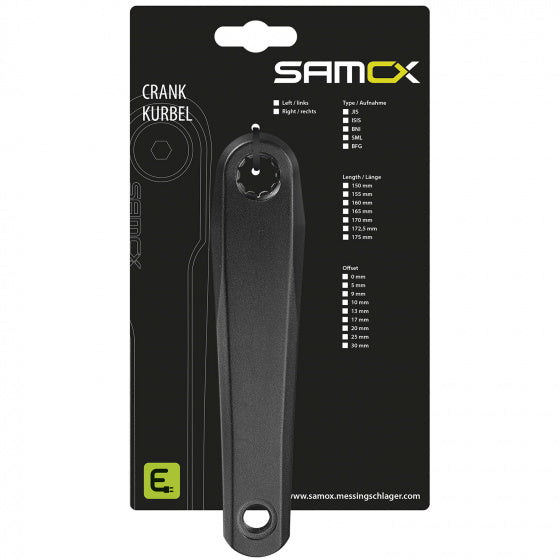 samox shape 2 crank links 170 13mm (bosch) aluminium mat zwart