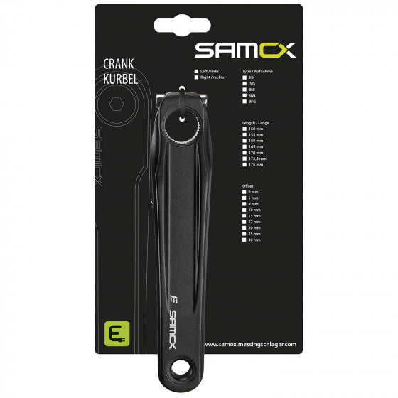 Samox shape 3 crank links 165 13mm (shimano) aluminium mat zwart