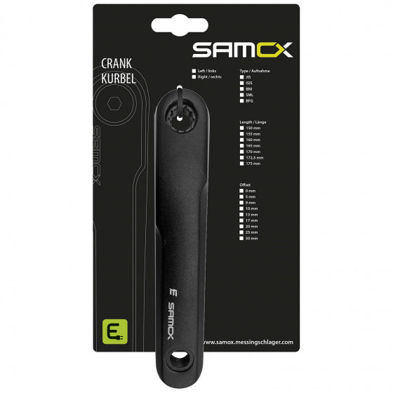 Samox shape 1 crank rechts 170 5mm (bosch3) aluminium mat zwart