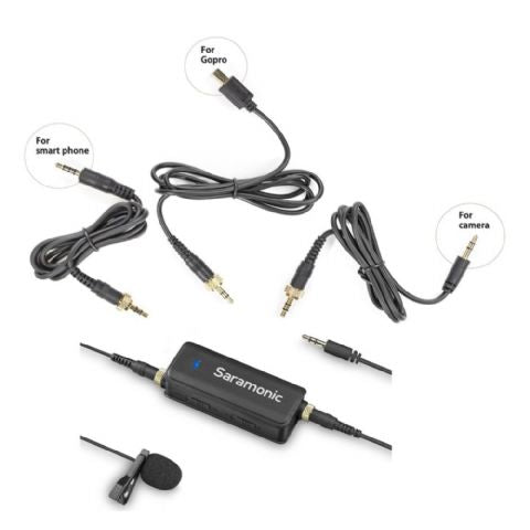 Saramonic Dual Audio Mixer LavMic met Lavalier Microfoon voor DSLR/GoPro/Smartphones