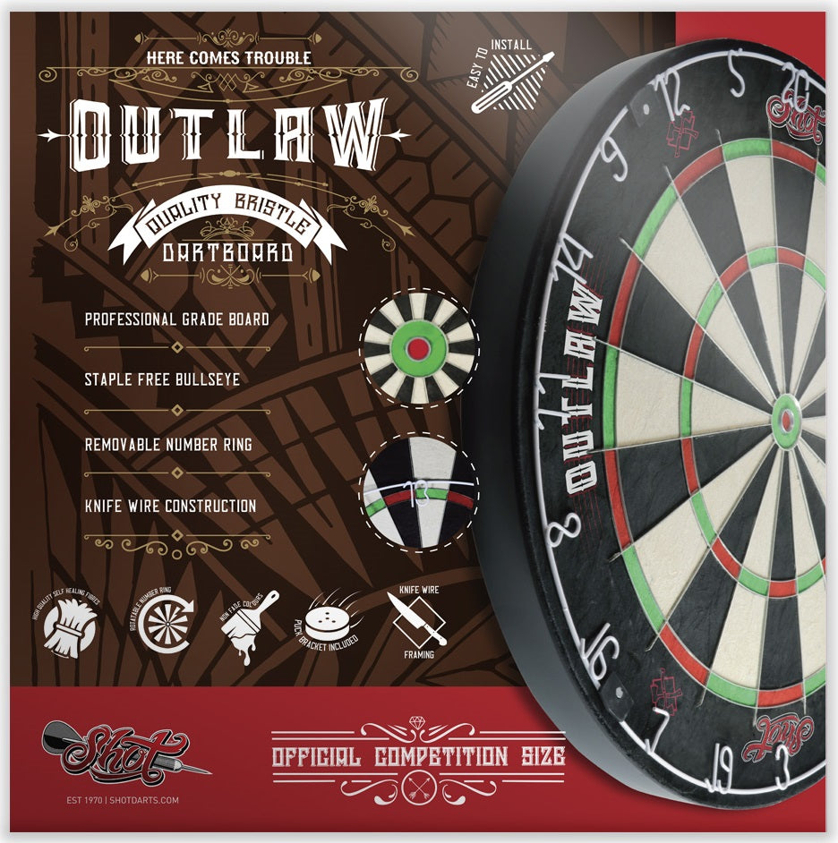 Shot Outlaw Bristle Dartboard