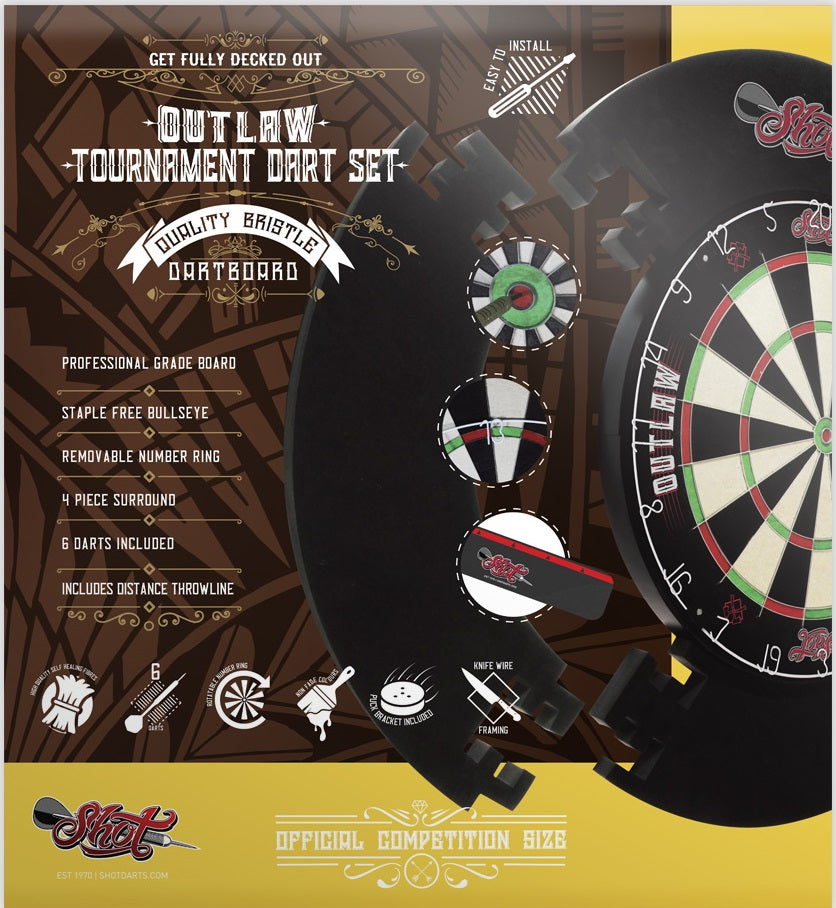 Shot Outlaw Tournament Dartboard Set