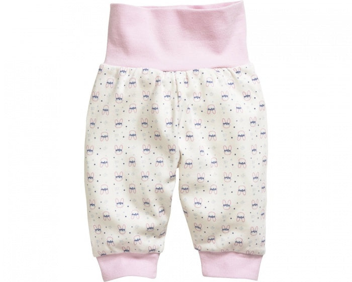 babybroek Interlock roze konijn maat 56