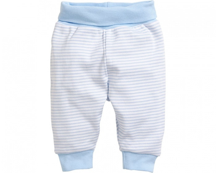 babybroek Interlock wit/blauw maat 92