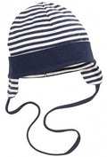 Schnizler Babymuts met oorkleppen katoen blauw/wit mt 47 cm