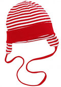 Schnizler Babymuts met oorkleppen katoen rood/wit mt 45 cm