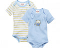romper Beren korte mouw blauw/geel 2 stuks mt 50/56