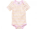 romper Beren korte mouw roze/geel 2 stuks mt 62/68