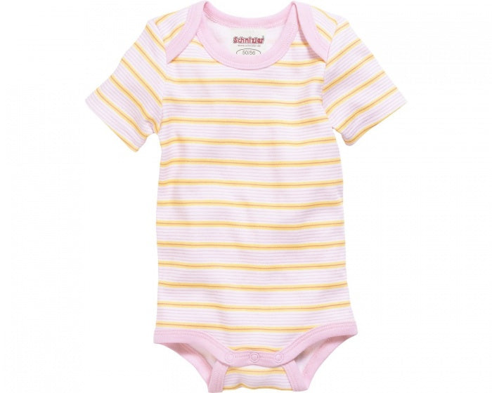 romper Beren korte mouw roze/geel 2 stuks mt 86/92