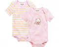 Schnizler Romper Beren korte mouw roze/geel 2 stuks mt 50/56