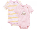 Schnizler Romper Beren korte mouw roze/geel 2 stuks mt 50/56
