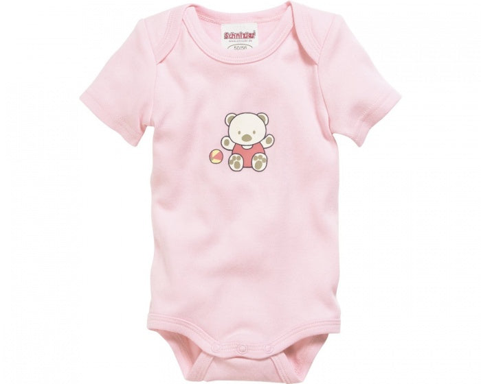romper Beren korte mouw roze/geel 2 stuks mt 62/68