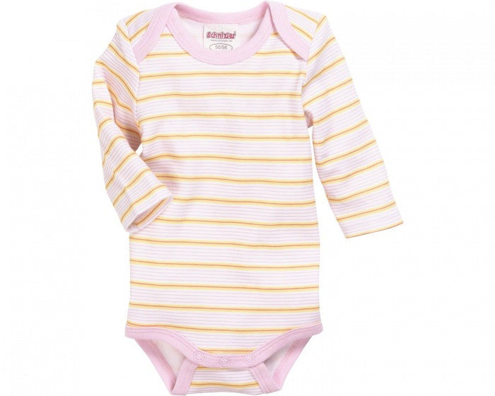 romper Beren lange mouw roze/geel 2 stuks mt 62/68