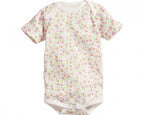 romper Bloemen korte mouw roze/beige 2 stuks mt 62/68