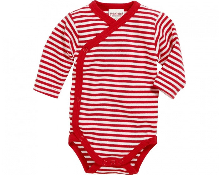 romper Walvis lange mouw rood/wit 2 stuks mt 56