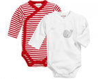 romper Walvis lange mouw rood/wit 2 stuks mt 56