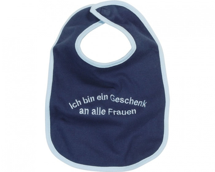 slabbetje Geschenk an alle Frauen junior katoen navy onesize