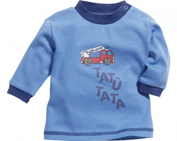 T-shirt lange mouwen Brandweer jongens blauw maat 62