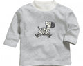 T-shirt lange mouwen Zebra junior grijs maat 86
