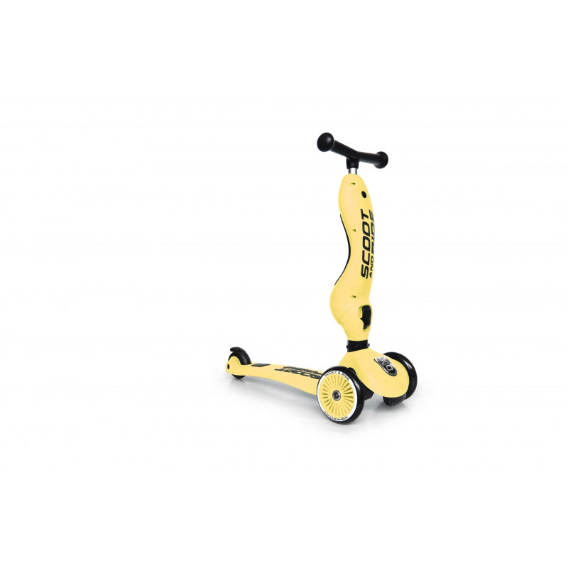 Scoot ride highwaykick 1 – 2-in-1 kinderstep – loopfiets en step in één – verstelbaar zonder gereedschap – lemon