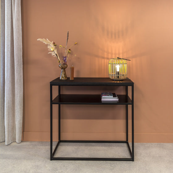 Sense' living Zoro wandtafel 90 x 40 cm hout/RVS zwart