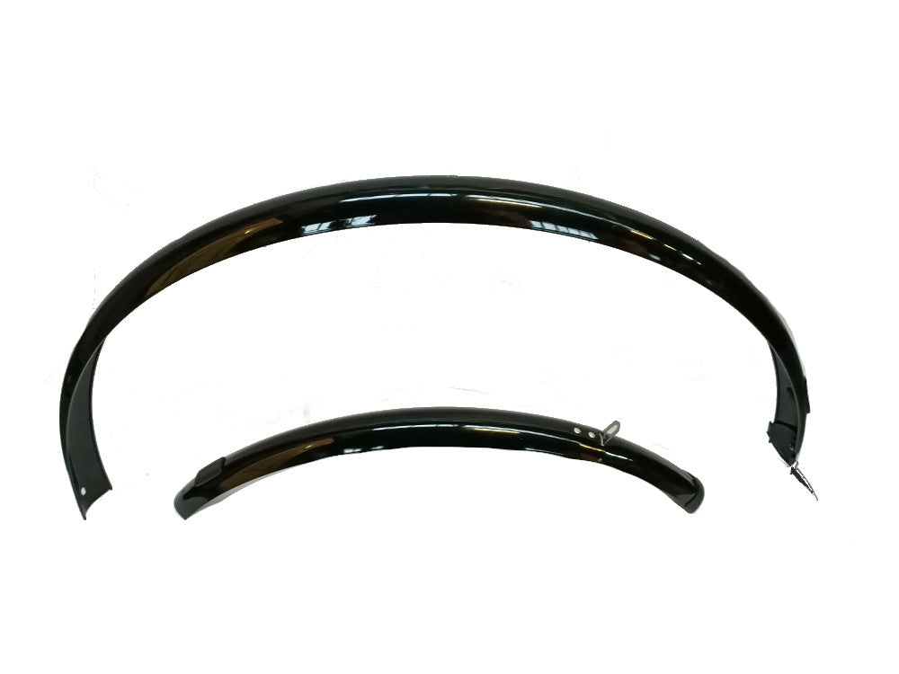Spatbord set V+A zwart 28"/48mm breed + stangen