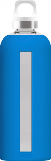 drinkfles Star 850 ml glas 8,1 x 26,3 cm blauw