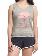 shortama Jelly dames katoen grijs one-size 2-delig