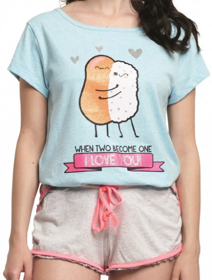 pyjama Miso dames katoen blauw maat M