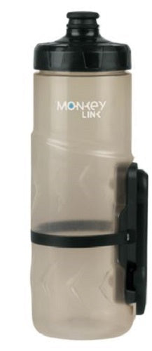 drinkfles MonkeyBottle Twist 590 ml zwart/transparant