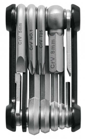 multitool 14 functies 72 mm zwart/zilver