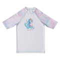 UV-zwemshirt Curly wit/roze meisjes maat 92/98