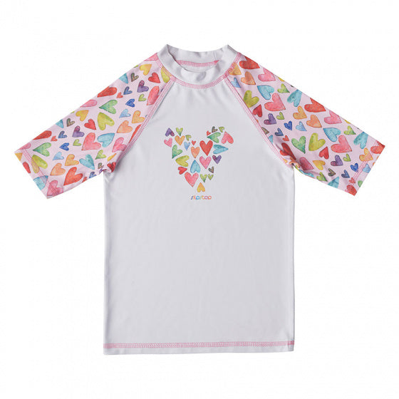 UV-zwemshirt Minty meisjes polyester wit/roze maat 92