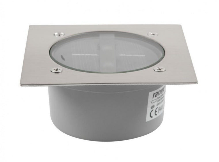 Ranex Ranex Ra-5000198 Vierkante Led Grondspot Geborsteld Rvs Glas (5000.198)