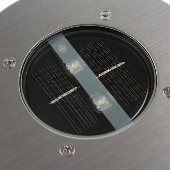grondspot Carlo solar led 14 x 5 cm RVS zilver