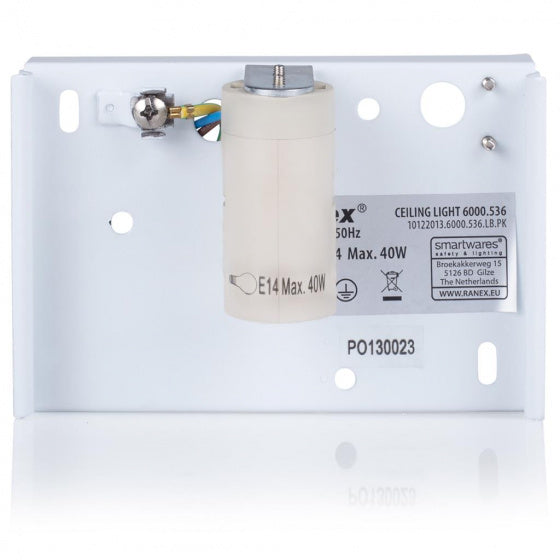 plafondlamp Mia 20 cm 1x E14 staal/textiel wit