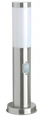 sensorlamp 45 cm 1 x E27 RVS 20 Watt zilver