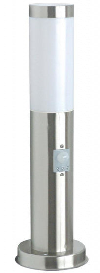 sensorlamp 45 cm 1 x E27 RVS 20 Watt zilver
