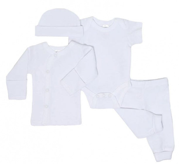 babykleding set katoen wit 4-delig mt 50/56