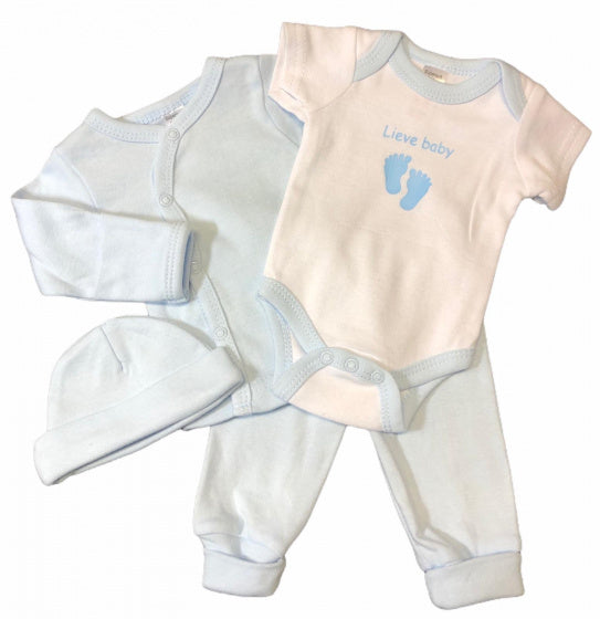 babykleding set Lieve baby blauw 4-delig mt 50/56