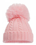 babymuts Elegance pompom acryl lichtroze maat M