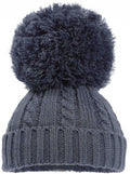 babymuts Elegance pompom acryl blauwgrijs maat S/M