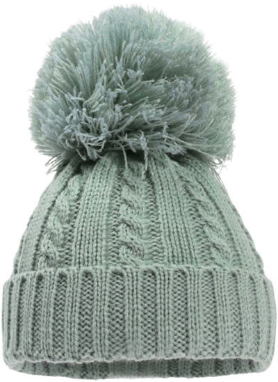 babymuts Elegance pompom acryl groen maat M