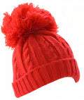 babymuts PomPom junior acryl rood mt 0-12 maanden
